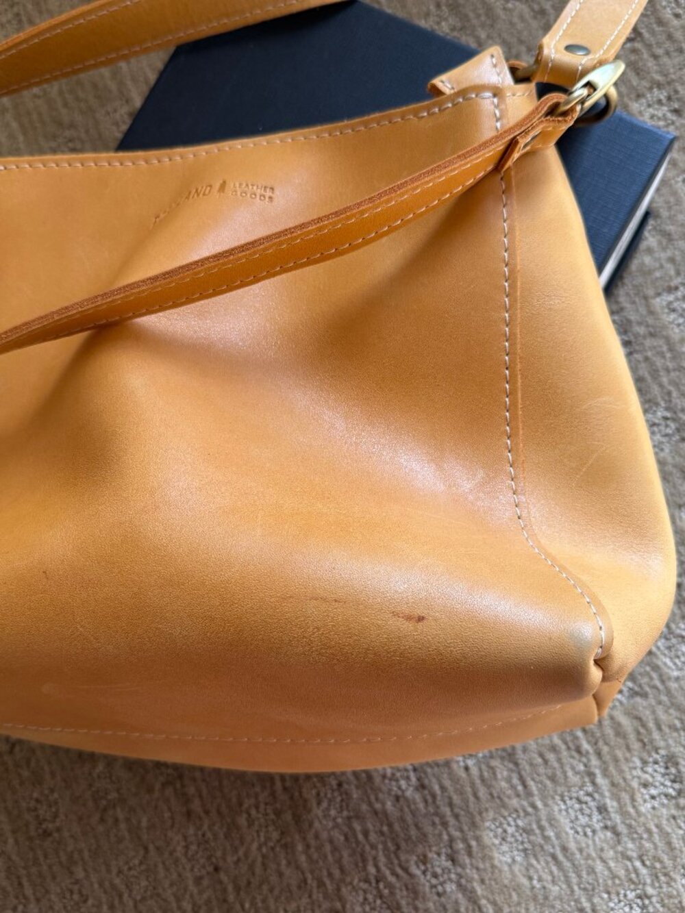 Portland Leather Goods Triangle Shoulder Bag Sunflower Yellow - Picture 8 of 11